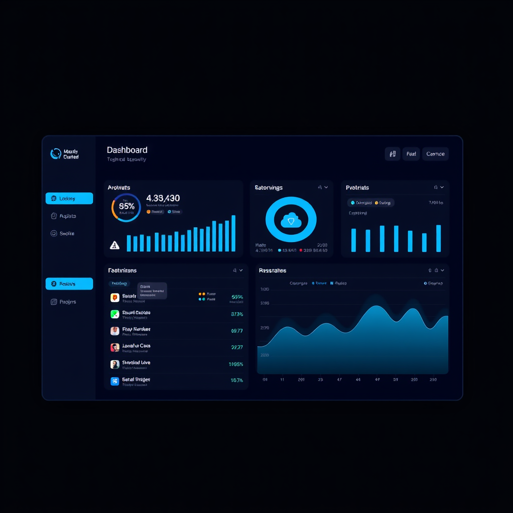 SaaS dashboard (dark neon)